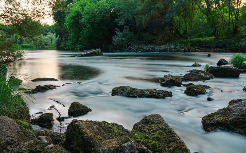 Desembocadura del Río Tea en el Río Miño